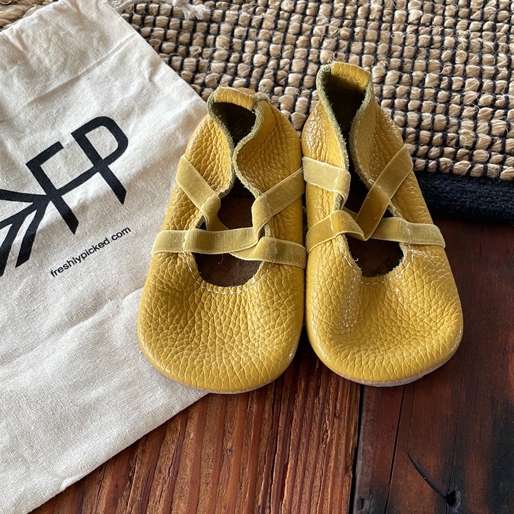 Freshly Picked yellow leather ballet slipper